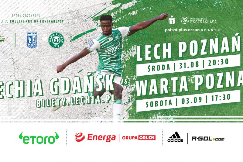 Wydarzenie: Mecz Lechia Gdańsk - Warta Poznań, Kiedy? 2022-09-03 17:30, Gdzie? Pokoleń Lechii Gdańsk 1