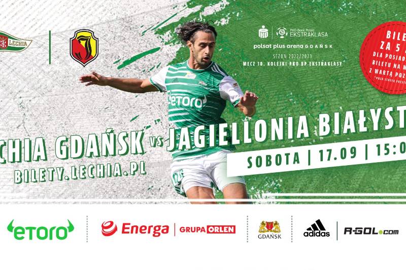 Wydarzenie: Mecz Lechia Gdańsk - Jagiellonia Białystok, Kiedy? 2022-09-17 15:00, Gdzie? Pokoleń Lechii Gdańsk 1